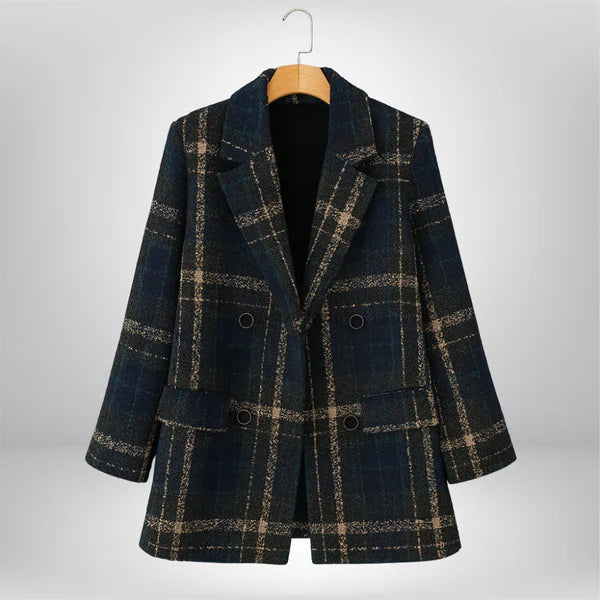 Isaline | Cappotto Classico in Lana a Quadri