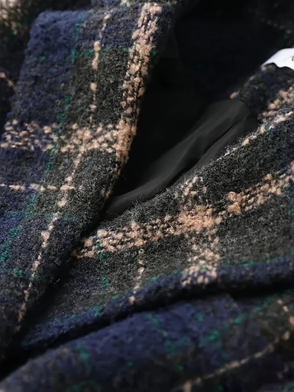 Isaline | Cappotto Classico in Lana a Quadri